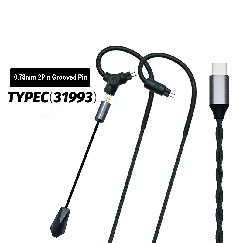 Usb C Earphone - 0.78 QDC MMCX Gaming Oordopjes Kabel